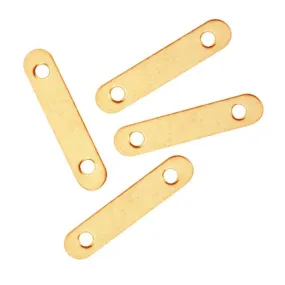 22K Gold Plated 8mm Bead Double Strand Spacer Bar 11.5mm Long (20 pcs)