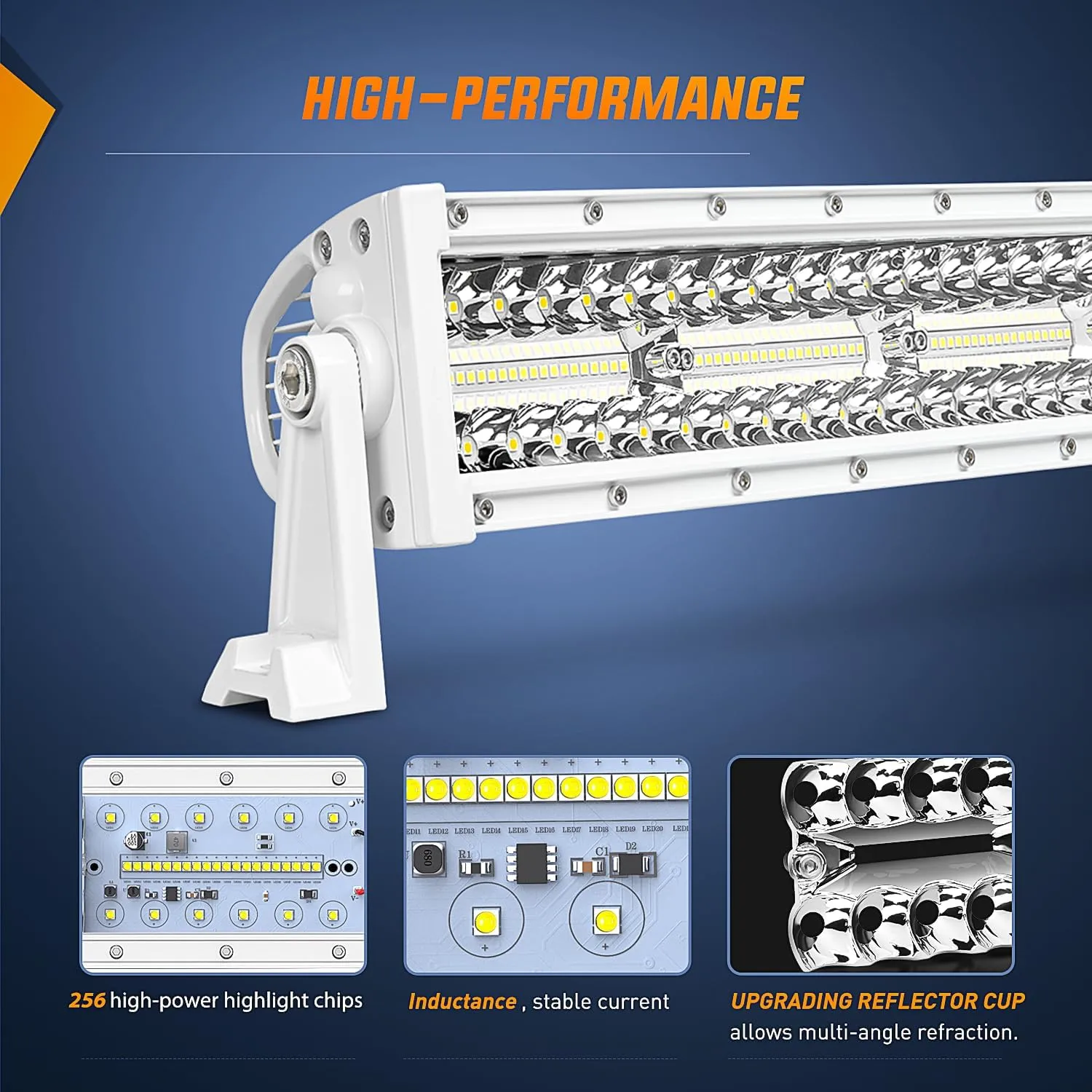 33 Inch 768W Spot Flood Combo White Case Led Light Bar