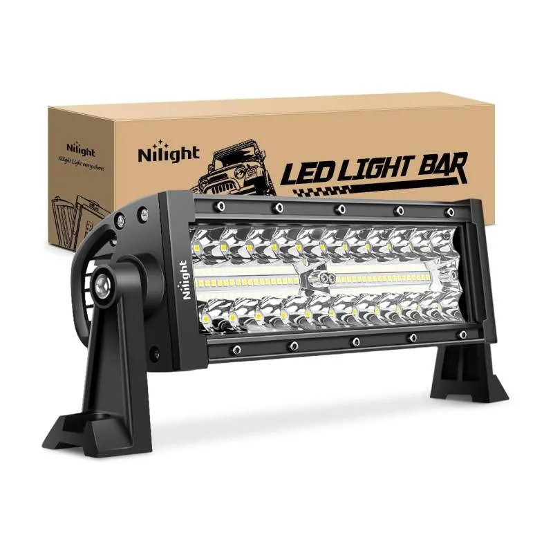 9.5 Inch 192W Triple Row 64LEDs Spot Flood LED Light Bar