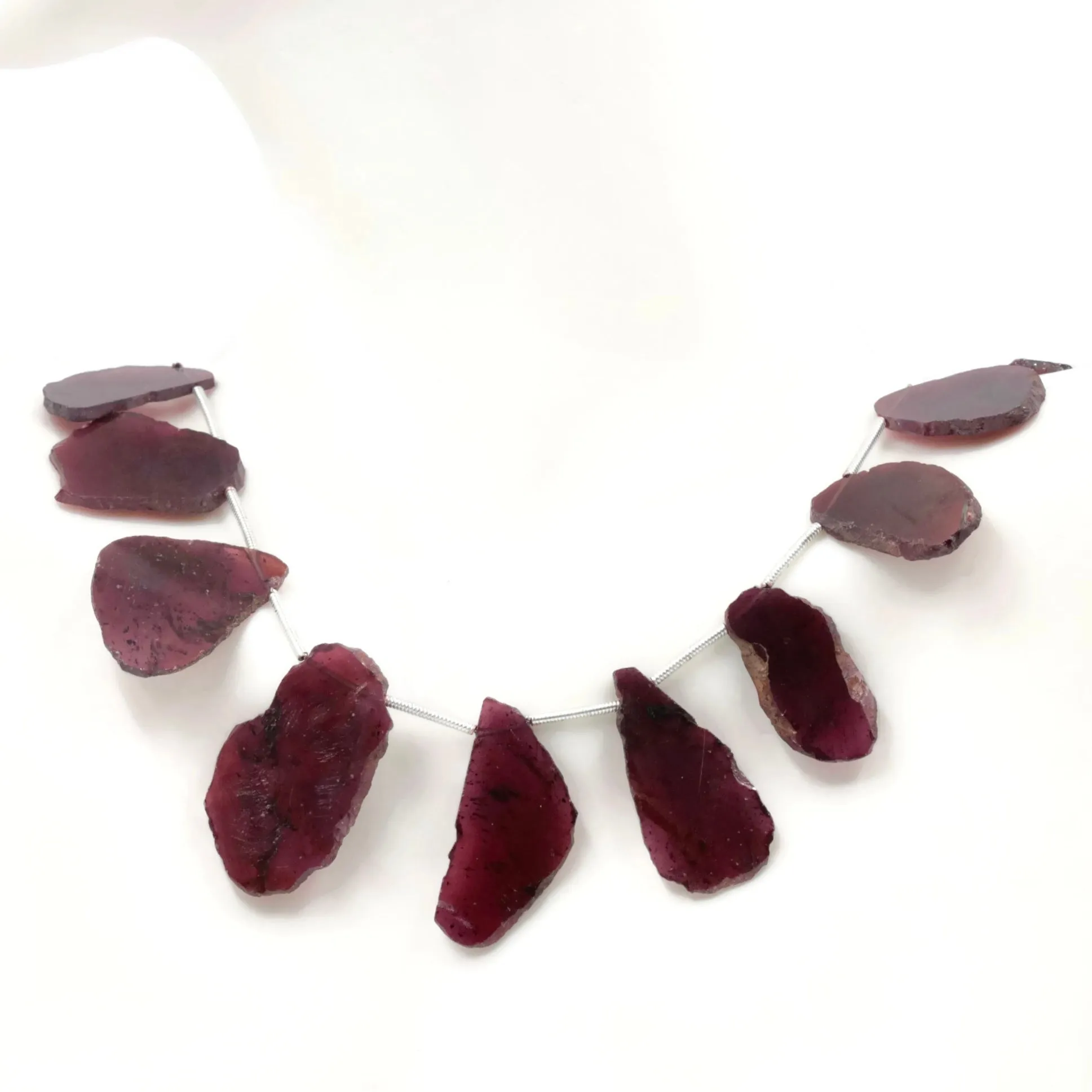 Amazing Natural Rhodolite, Fancy shape 8 Inch Strand, 18x7mm Size, Rare Quality at a DIY Jewelry Supplies SKU: 108547