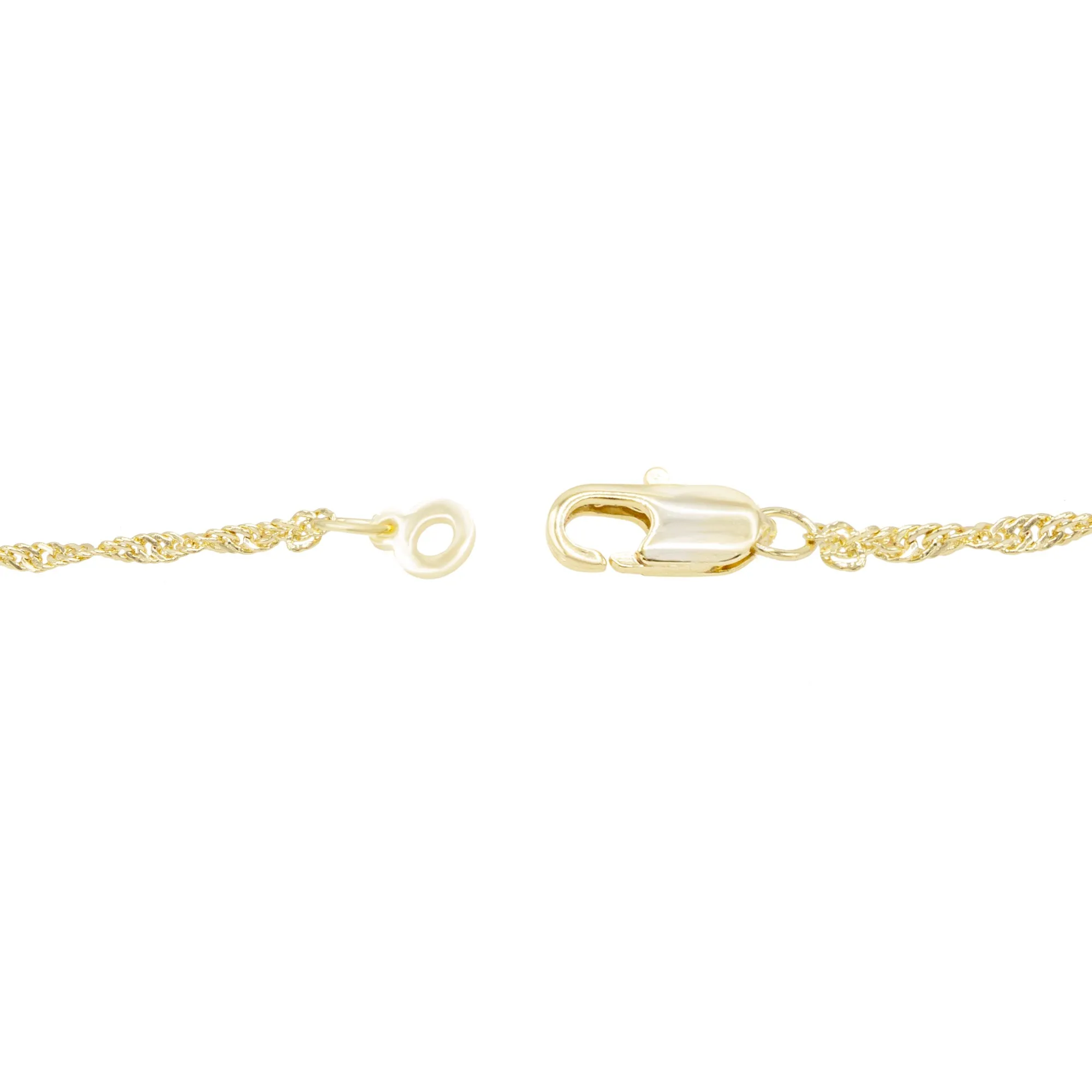 Ankh Cross Cubic Zirconia Pendant 14K Gold Filled Chain Necklace Set