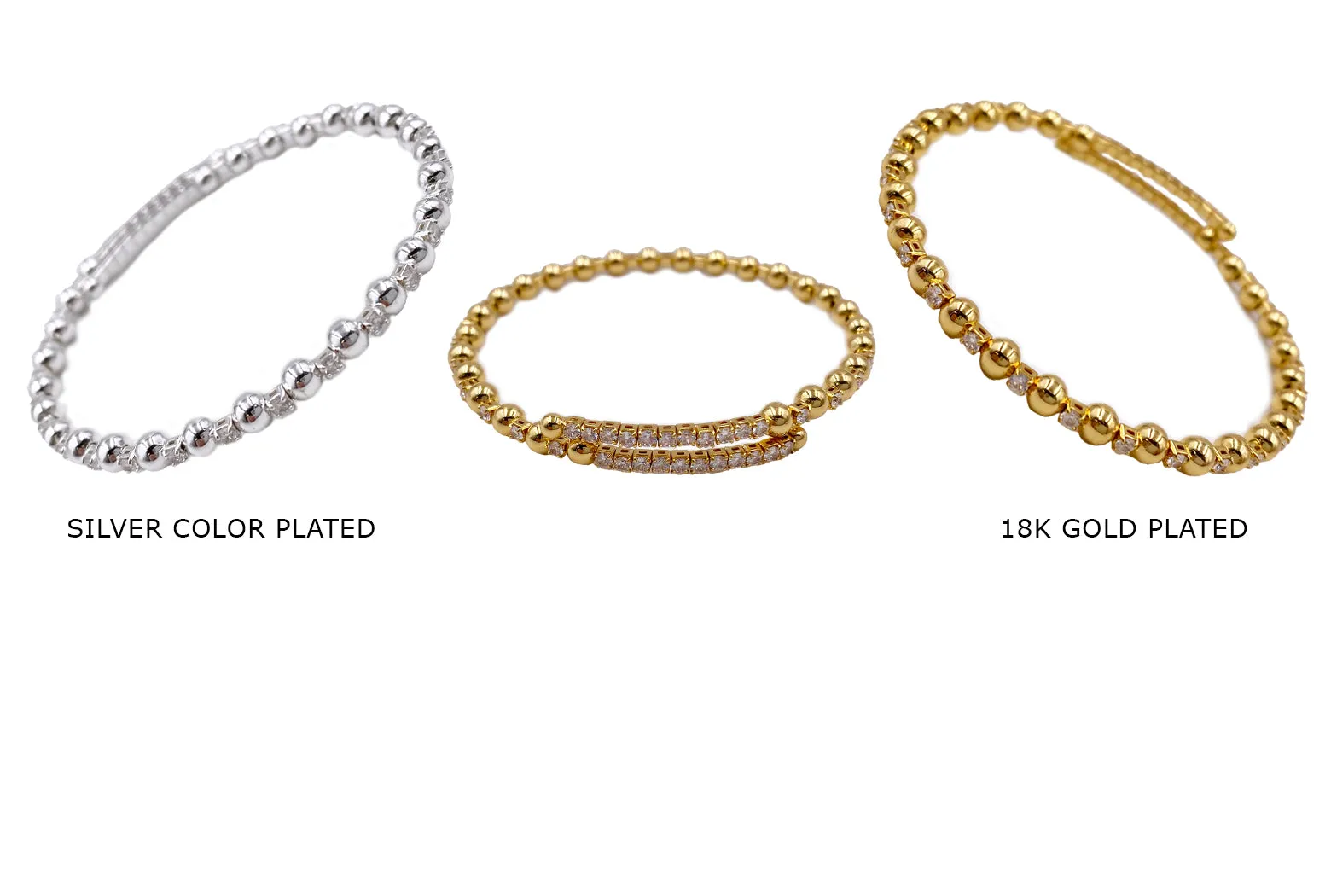 BB2008 Wrap CZ Cuff Ball Bracelet Ball Bracelet