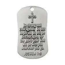 Be Strong And Courageous Dog Tag Necklace