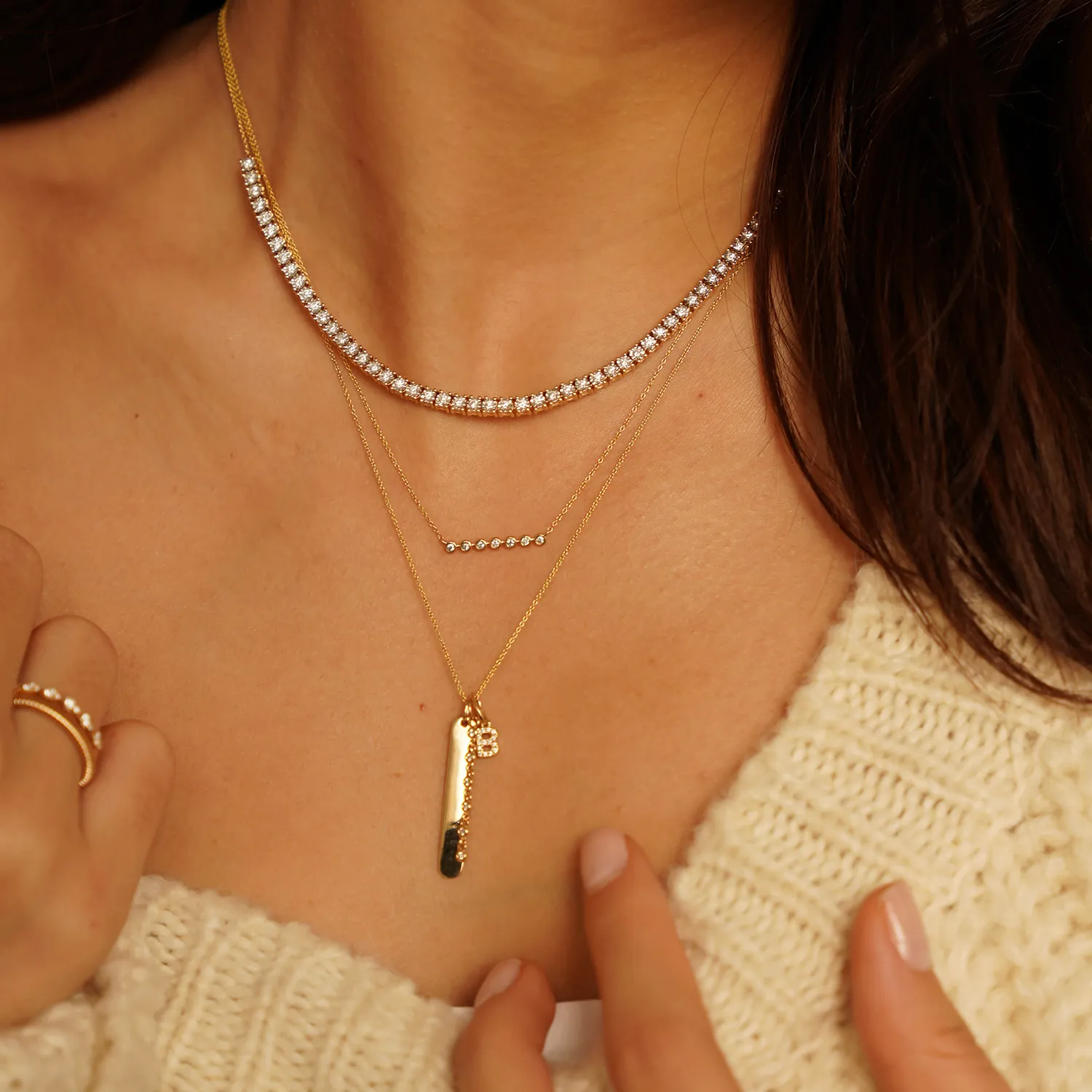 Bezel Bar Necklace