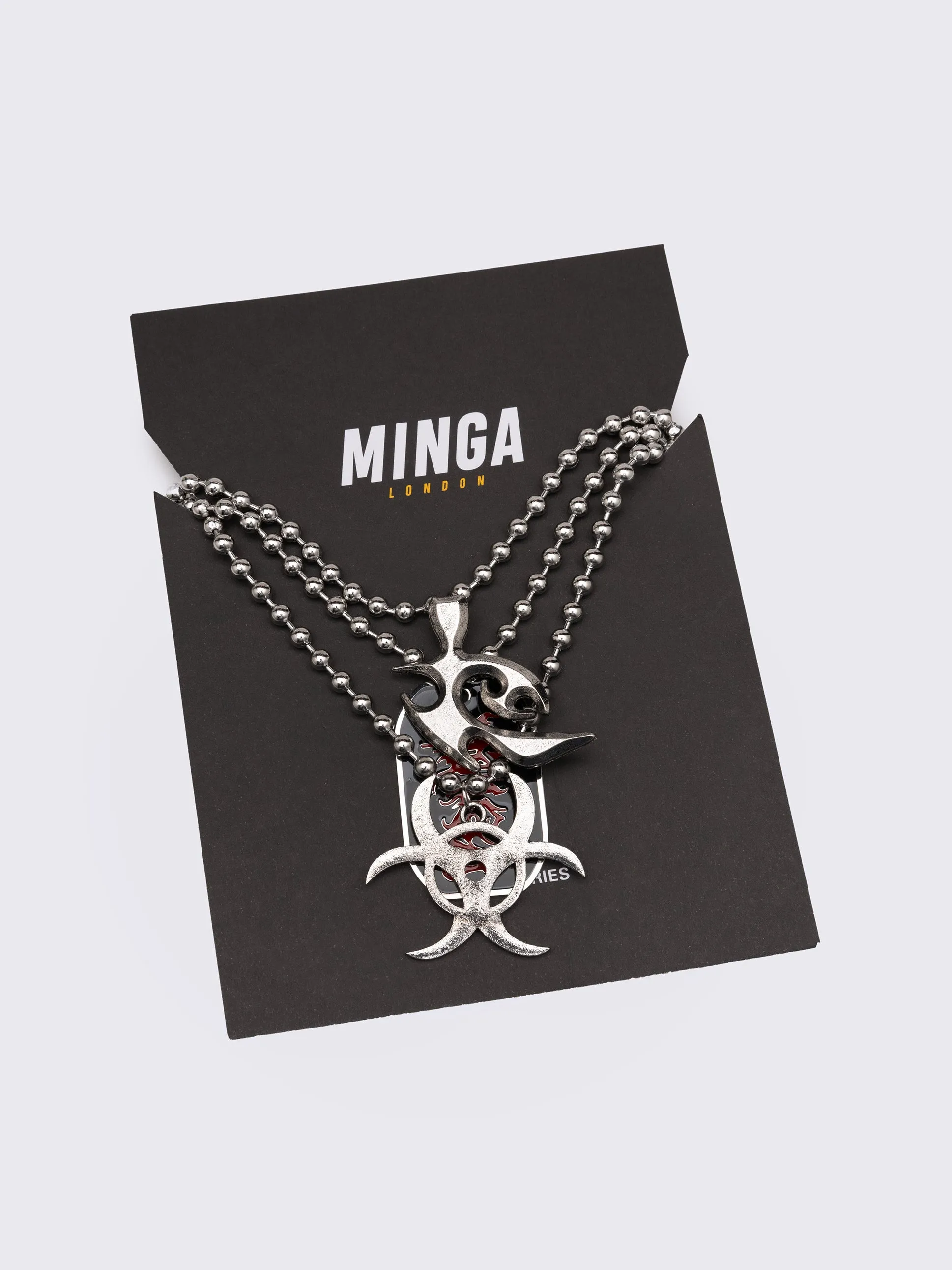 Crimson Blaze Silver Necklace Set