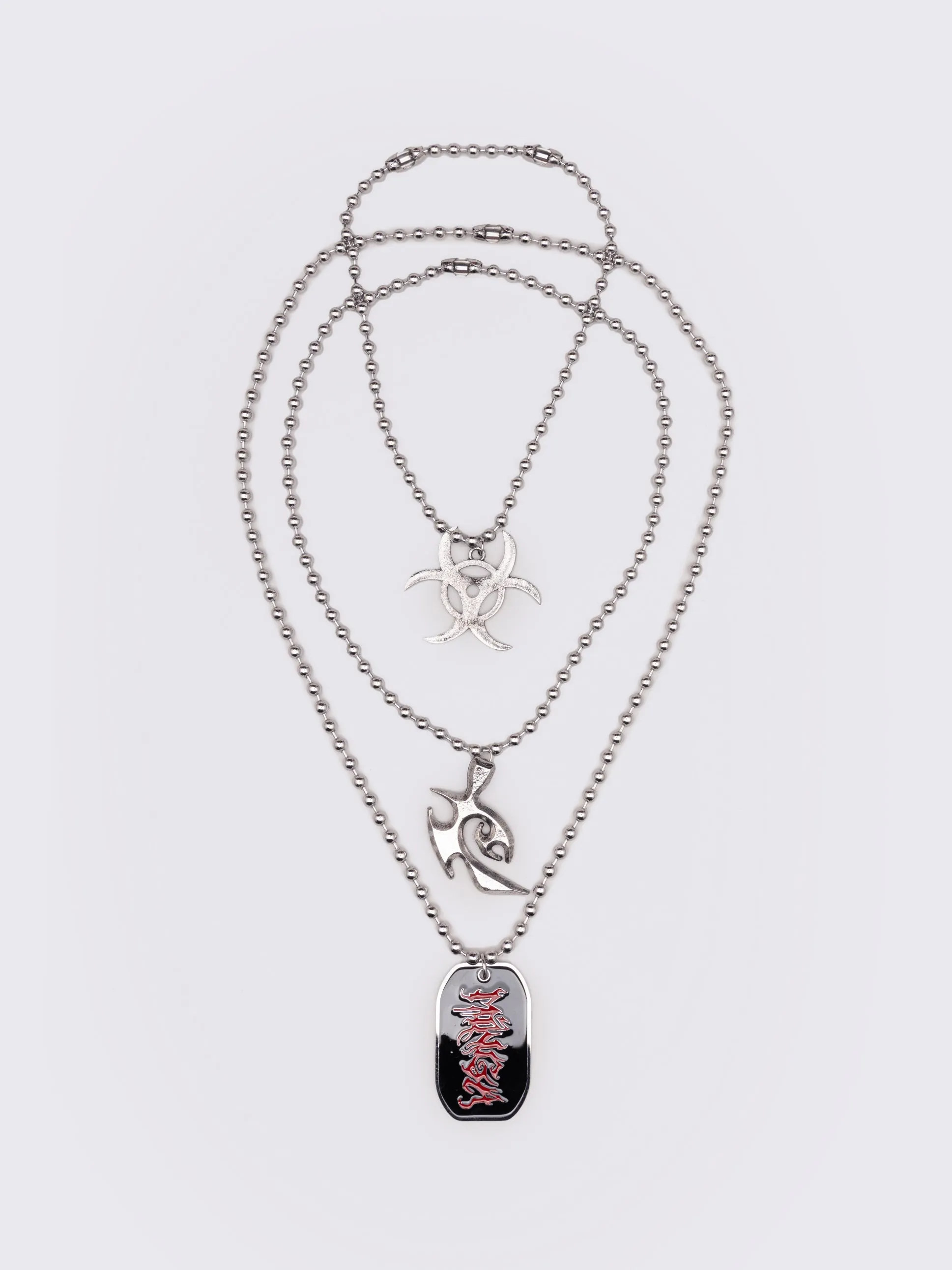 Crimson Blaze Silver Necklace Set
