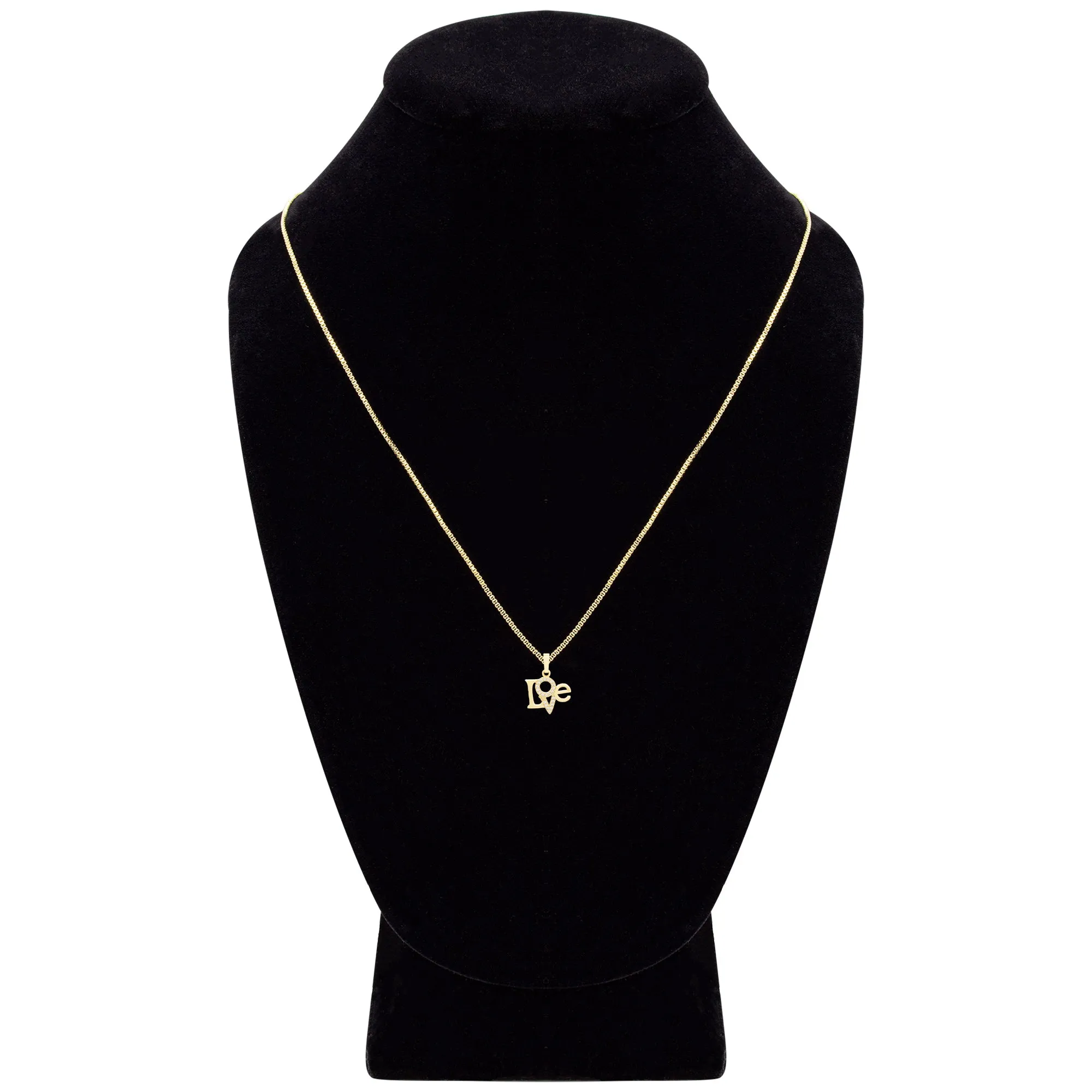 Cubic Zirconia 14K Gold Filled Triangle Love Pendant Necklace Set