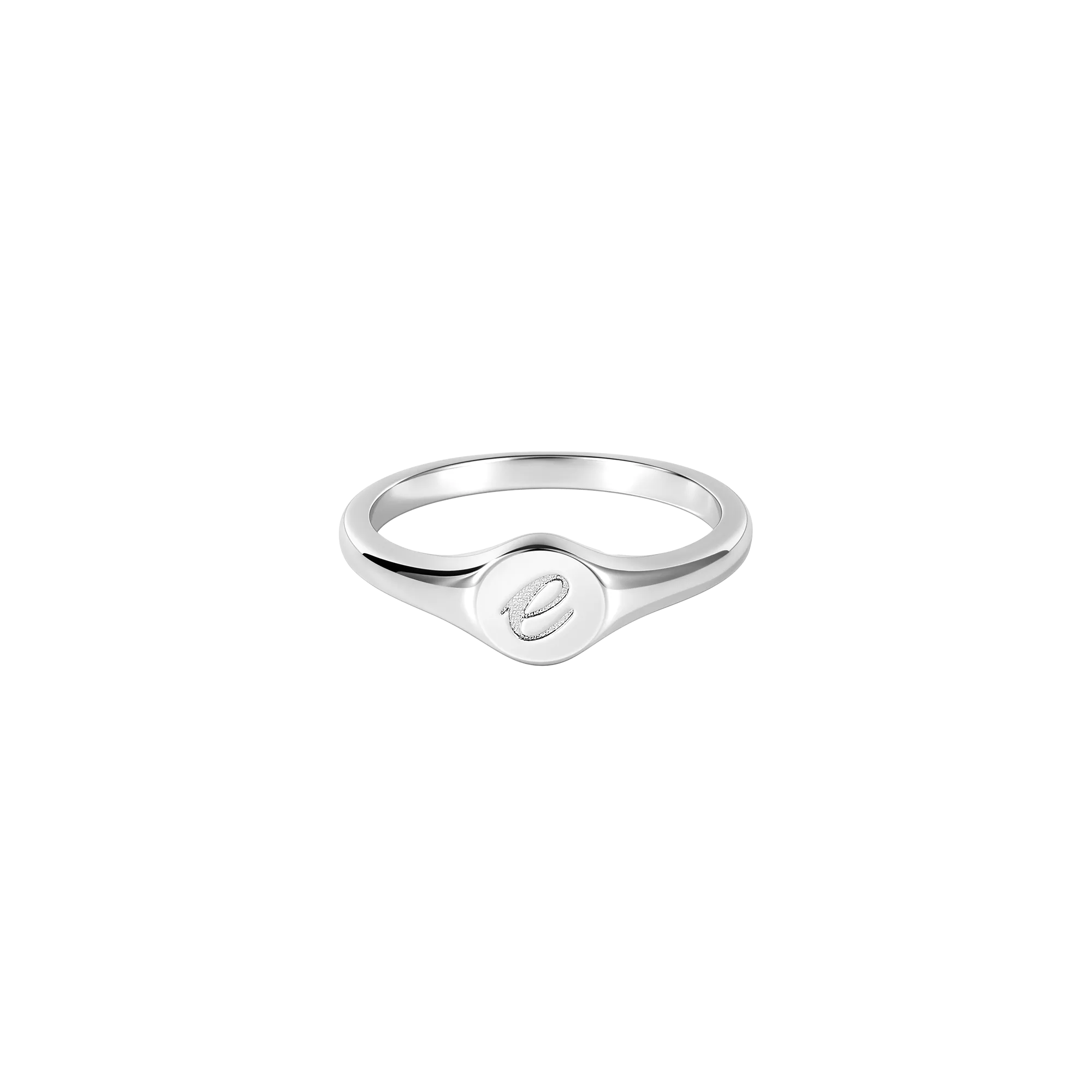 Engraved Solid Gold Initial Ring