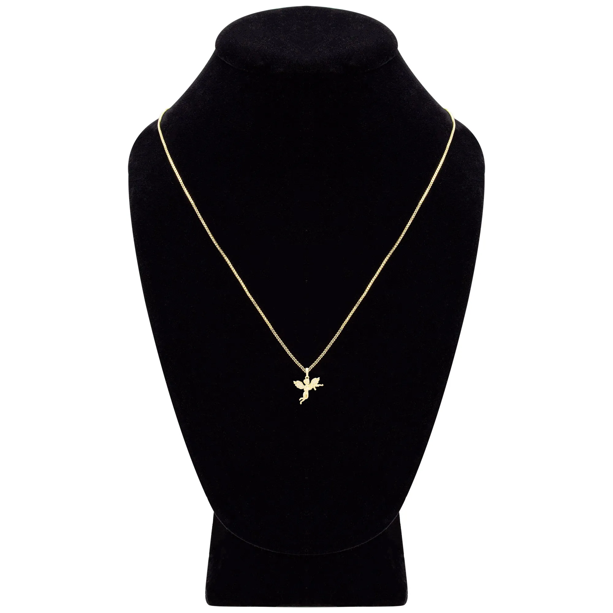 Guardian Angel Cubic Zirconia Pendant 14K Gold Filled Necklace Set