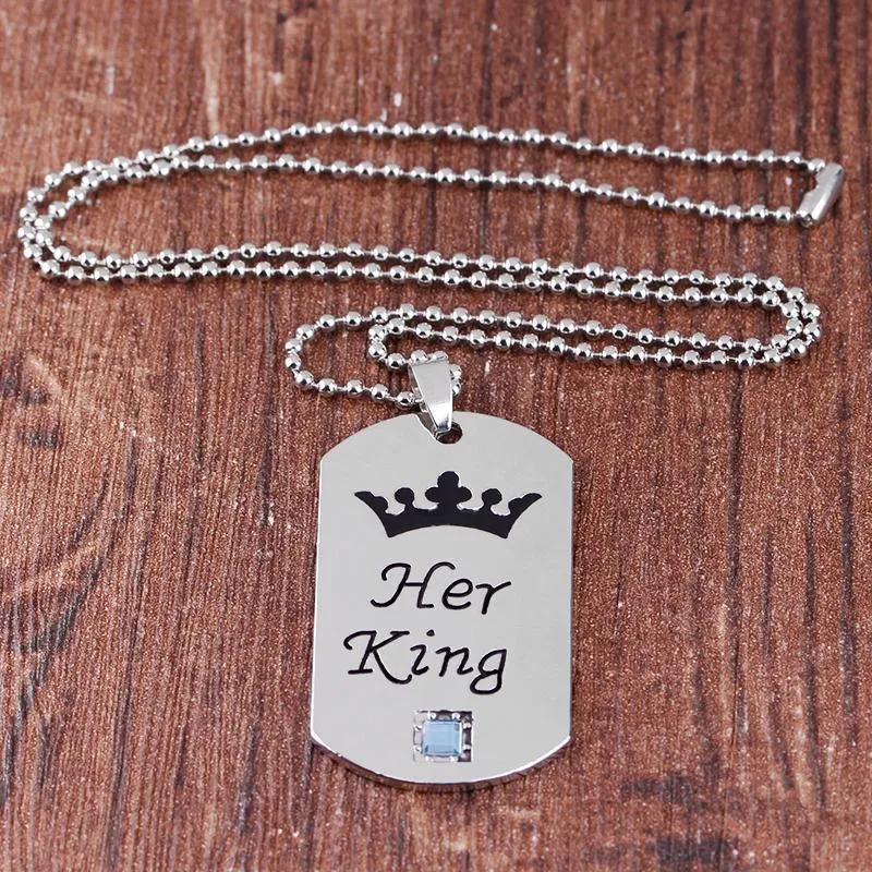 His Queen Her King Tag Necklaces