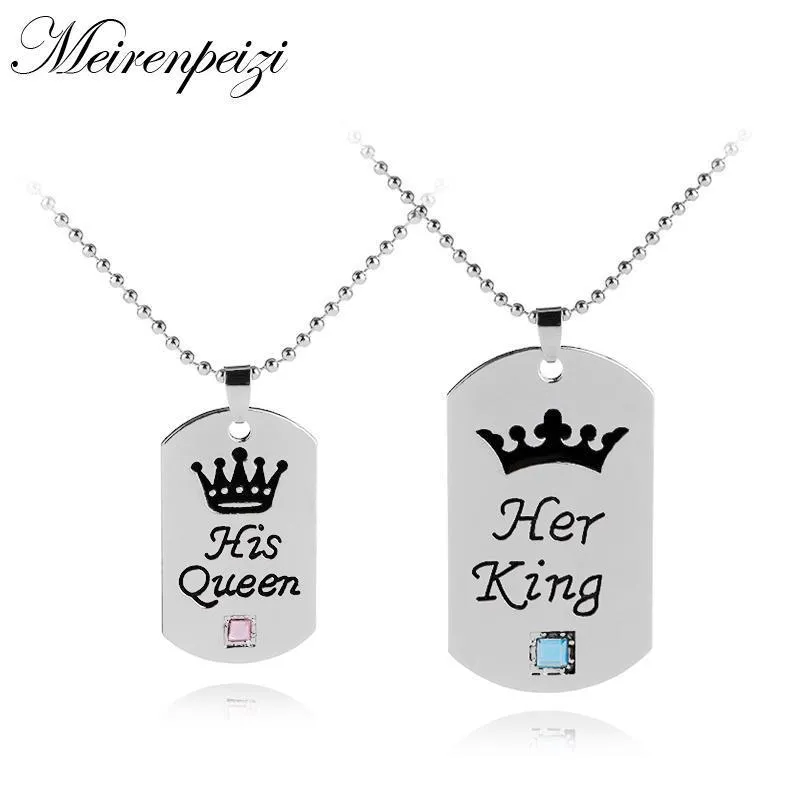 His Queen Her King Tag Necklaces