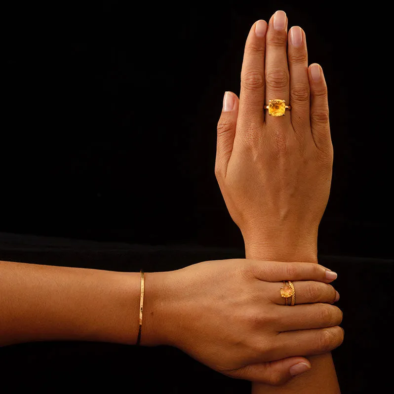 Kara Ring, Citrine, 9kt Yellow Gold