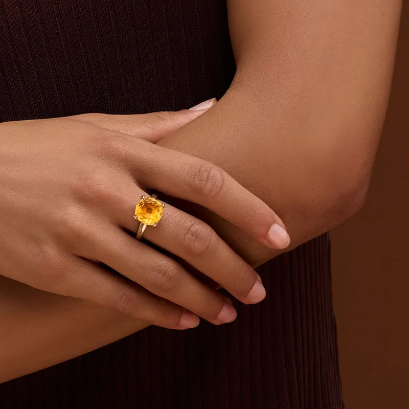 Kara Ring, Citrine, 9kt Yellow Gold