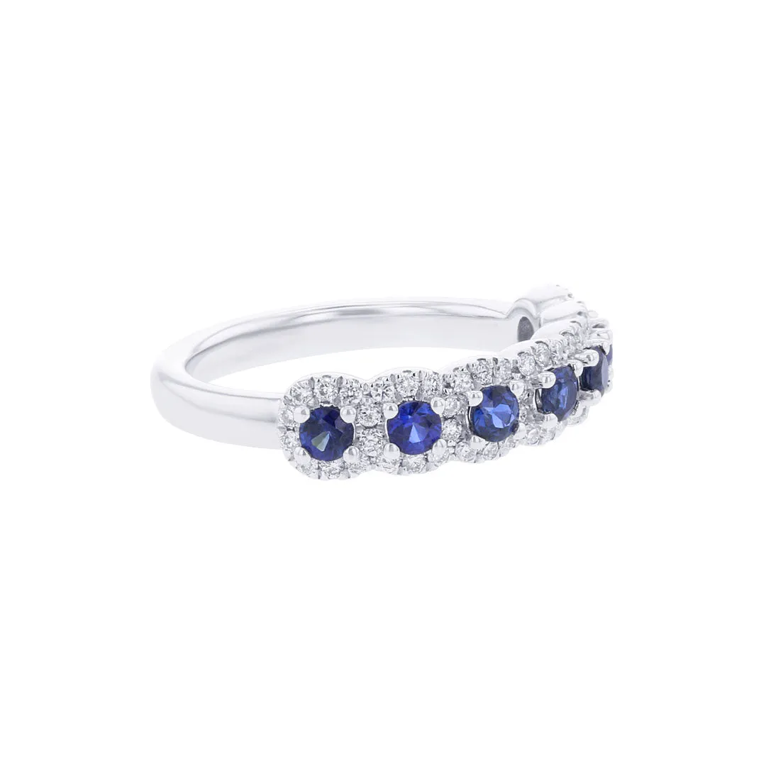 Lola Sapphire and Diamond 7 Stone Ring