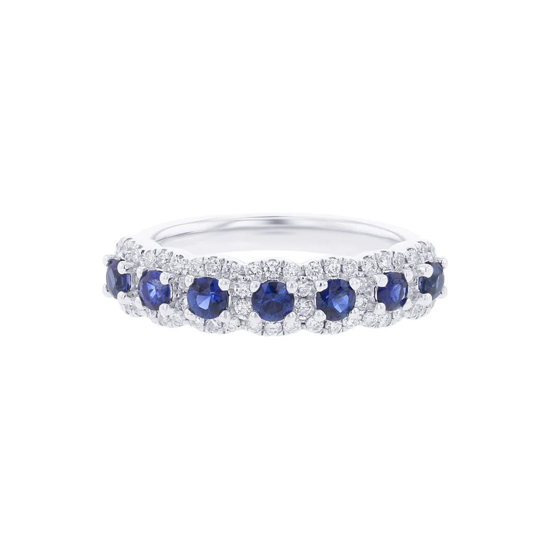 Lola Sapphire and Diamond 7 Stone Ring