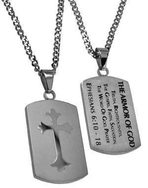 Men's Armor Of God Shield Cross Necklace - Ephesians 6:10
