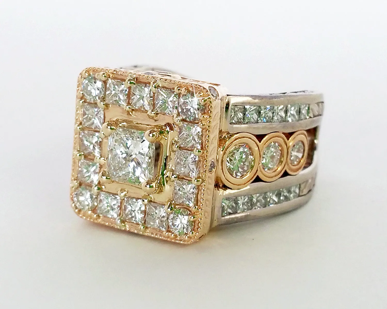 Princess Diamond Halo Wedding Ring Redesign