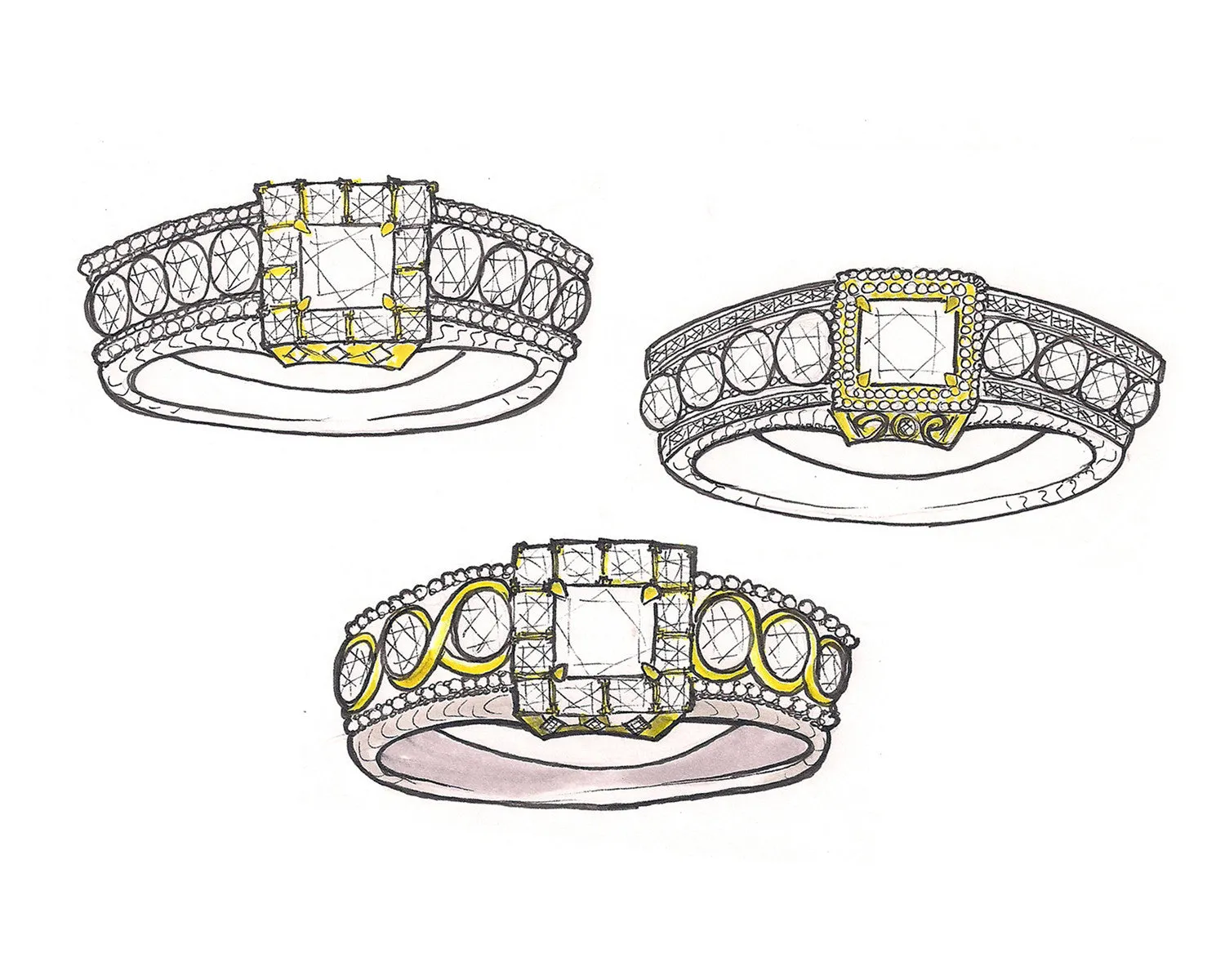 Princess Diamond Halo Wedding Ring Redesign