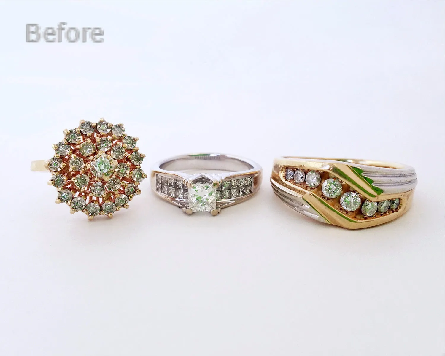 Princess Diamond Halo Wedding Ring Redesign