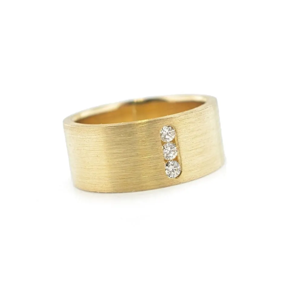 Series 18 | Flat Wedding Band, 18k   3 x .035 ct. Dia.