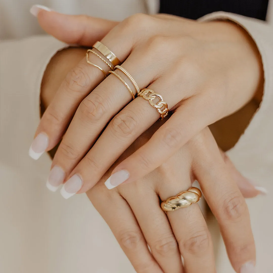 Solid Gold Twist Band Ring