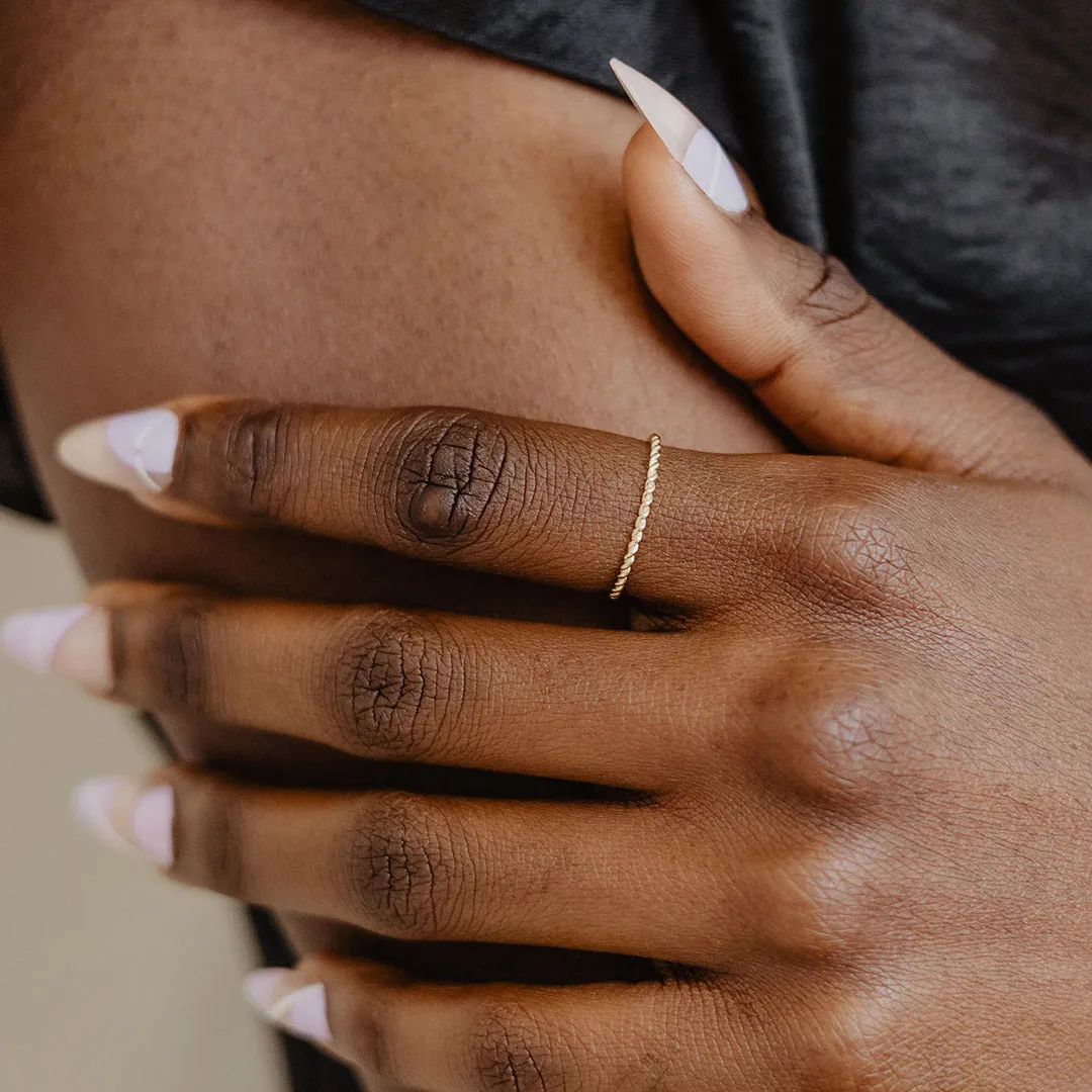 Solid Gold Twist Band Ring