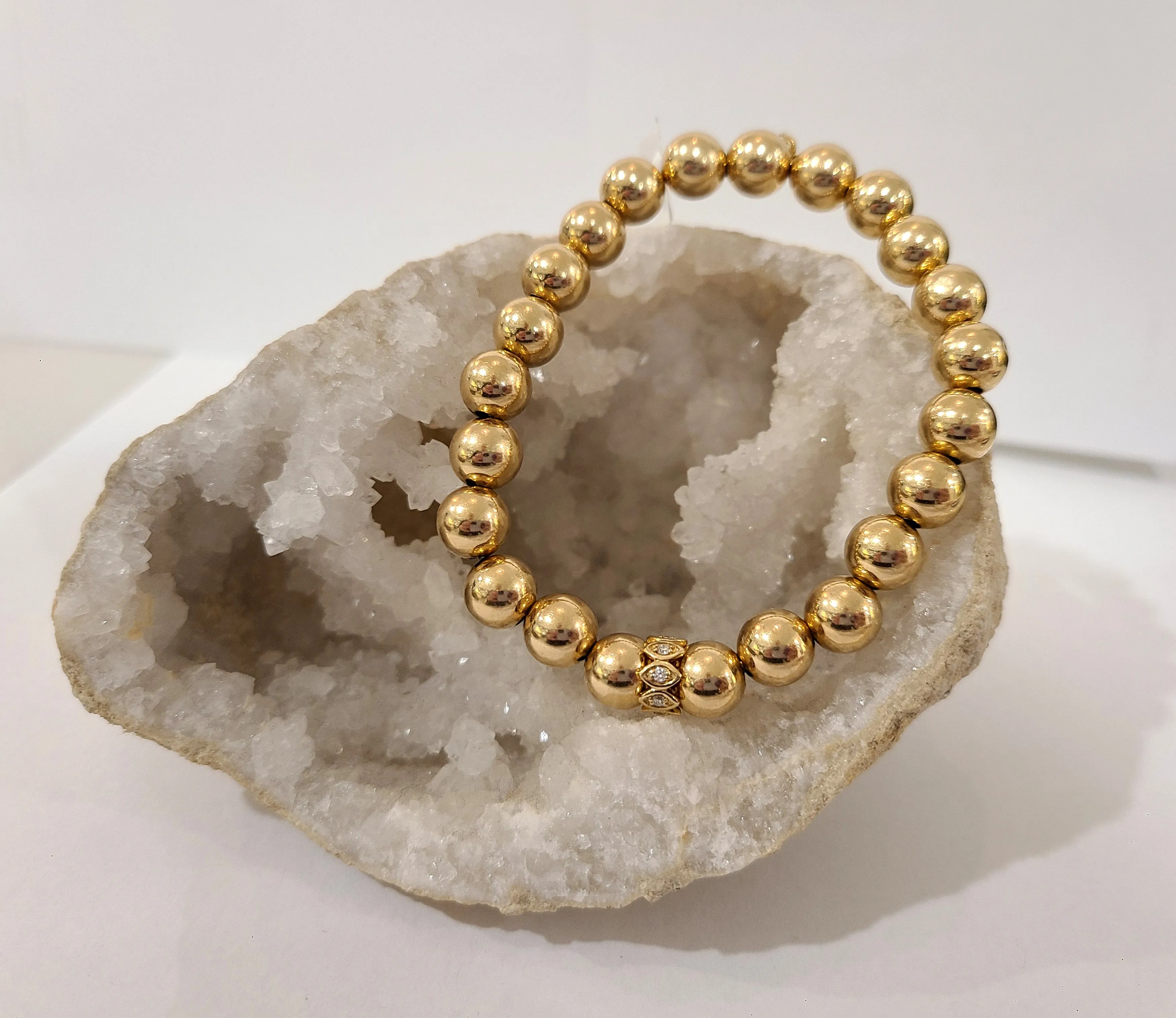 Sydney Evan Beaded Bracelets With 14k Gold Charms