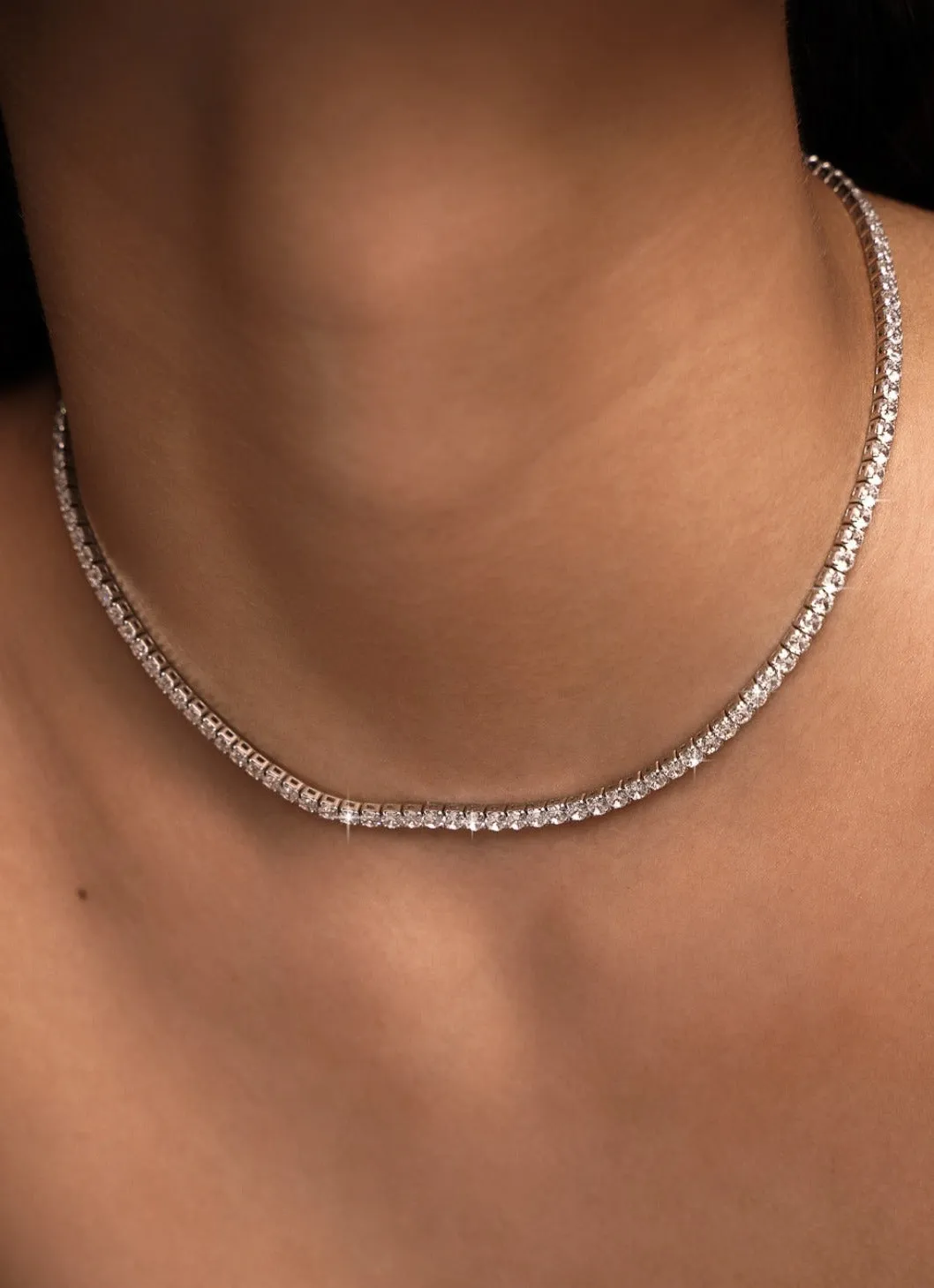 The Tennis Necklace Silver